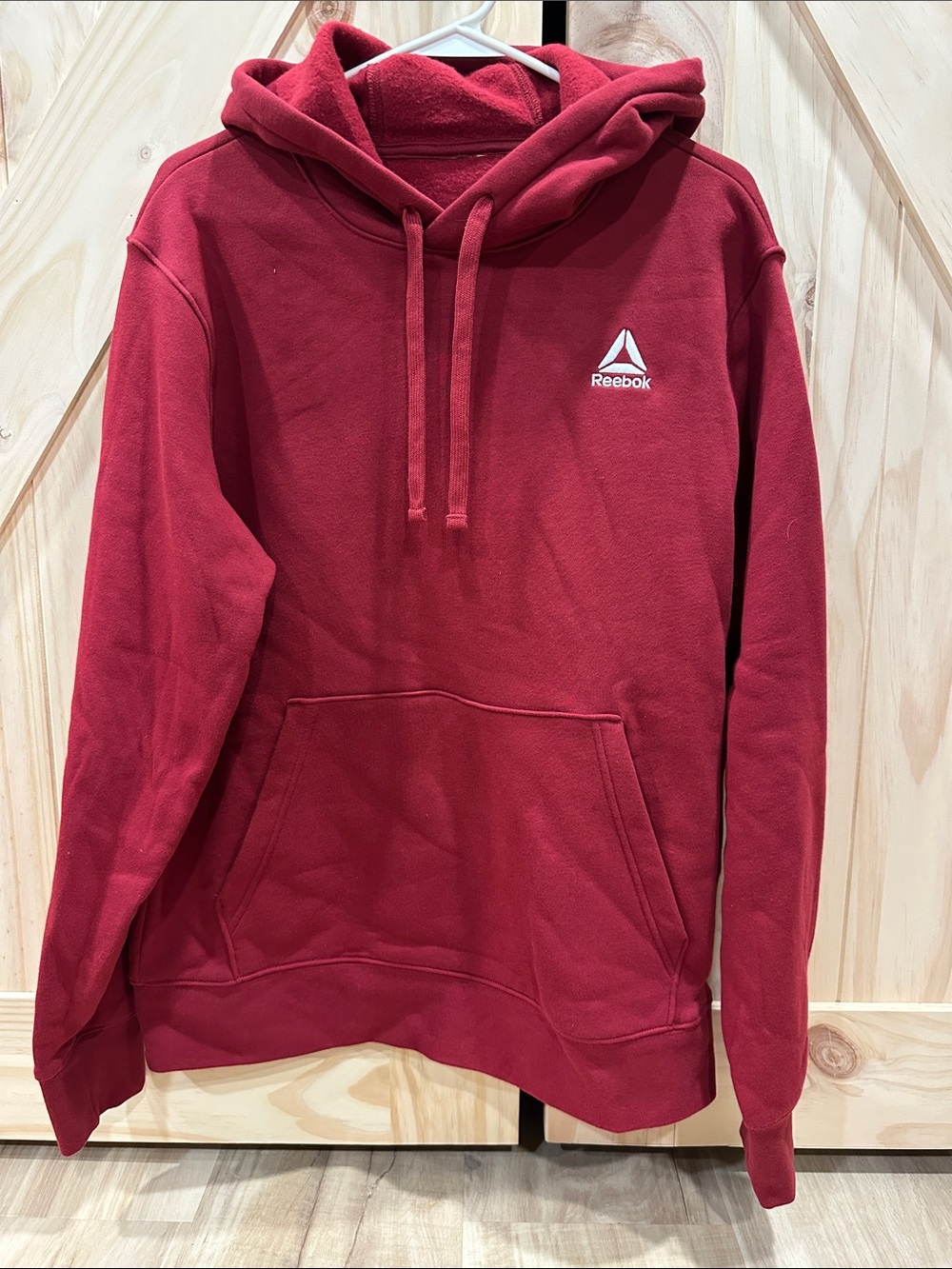 Reebok Red Pullover Hoodie with White Logo